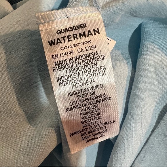 Quiksilver Men's Tahiti Palm Tree Button Up Collared Shirt Dusk Blue XL - Picture 9 of 9